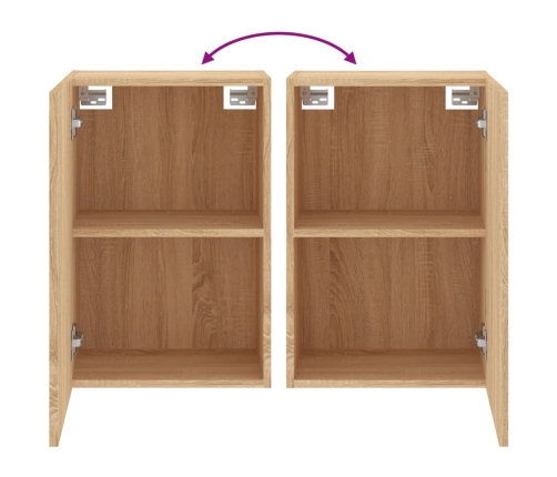 vidaXL Muebles de TV de pared 2 uds madera roble Sonoma 40,5x30x60 cm