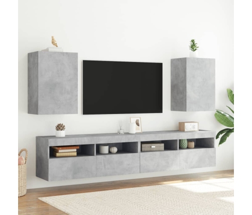 Mueble TV de pared madera ingeniería gris hormigón 40,5x30x60cm