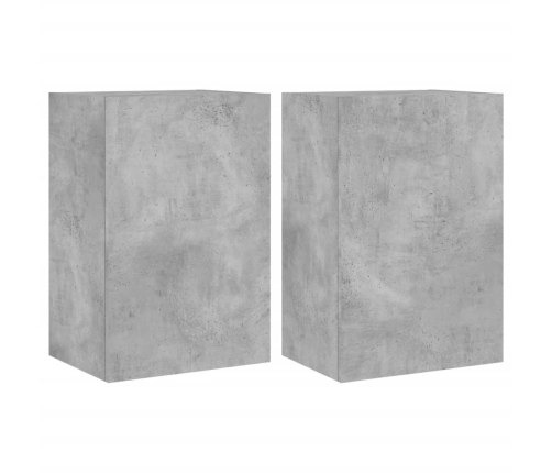 vidaXL Muebles de TV de pared 2 uds madera gris hormigón 40,5x30x60 cm