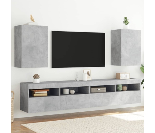 vidaXL Muebles de TV de pared 2 uds madera gris hormigón 40,5x30x60 cm