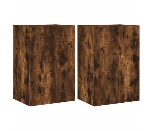 Muebles de TV de pared 2 uds madera roble ahumado 40,5x30x60 cm