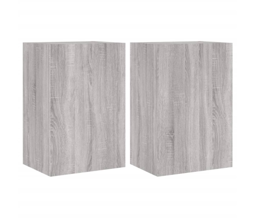 Muebles de TV de pared 2 uds madera gris Sonoma 40,5x30x60 cm