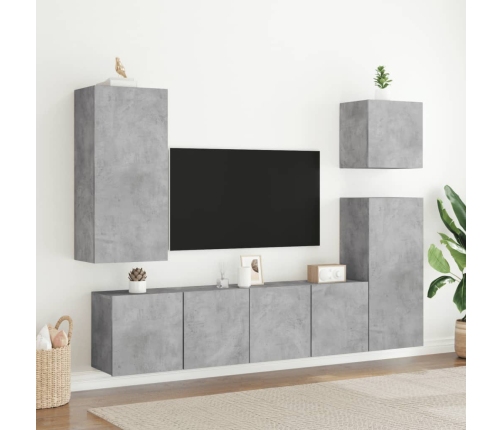 Mueble TV de pared madera ingeniería gris hormigón 40,5x30x90cm