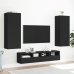 Mueble de TV de pared madera de ingeniería negro 40,5x30x90 cm