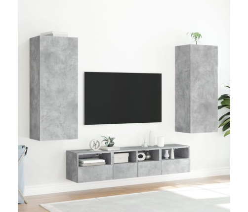 vidaXL Mueble de TV de pared madera gris hormigón 40,5x30x102 cm