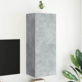 Mueble de TV de pared madera gris hormigón 40,5x30x102 cm