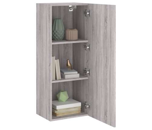 vidaXL Mueble TV de pared madera ingeniería gris Sonoma 40,5x30x102 cm