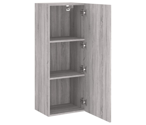 vidaXL Mueble TV de pared madera ingeniería gris Sonoma 40,5x30x102 cm