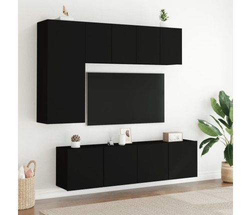 Mueble para TV de pared negro 60x30x41 cm