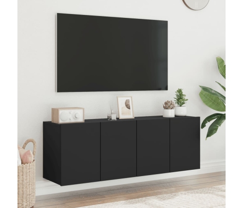 Muebles para TV de pared 2 unidades negro 60x30x41 cm