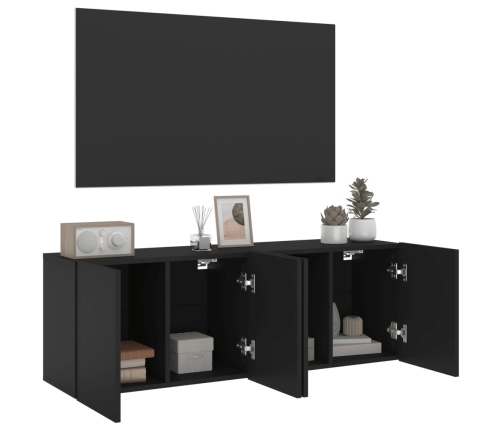 Muebles para TV de pared 2 unidades negro 60x30x41 cm