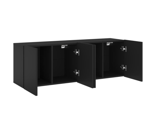 Muebles para TV de pared 2 unidades negro 60x30x41 cm