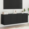 vidaXL Muebles para TV de pared 2 unidades negro 60x30x41 cm