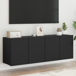 Muebles para TV de pared 2 unidades negro 60x30x41 cm
