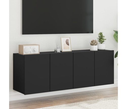 Muebles para TV de pared 2 unidades negro 60x30x41 cm