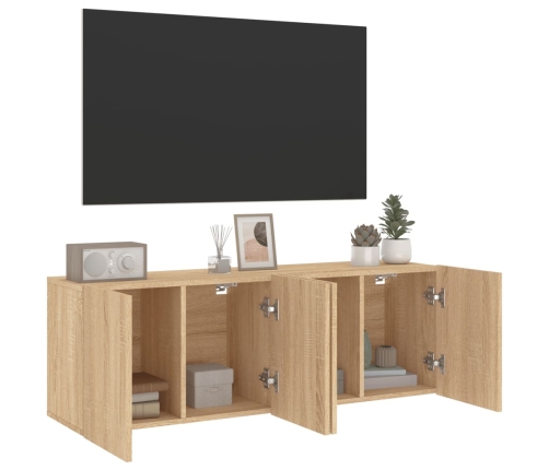 vidaXL Muebles para TV de pared 2 unidades roble Sonoma 60x30x41 cm