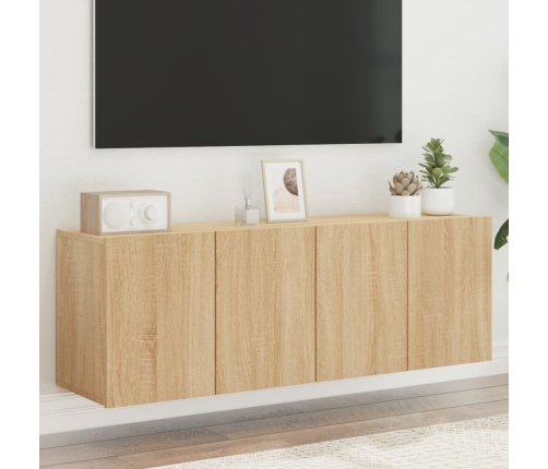 vidaXL Muebles para TV de pared 2 unidades roble Sonoma 60x30x41 cm