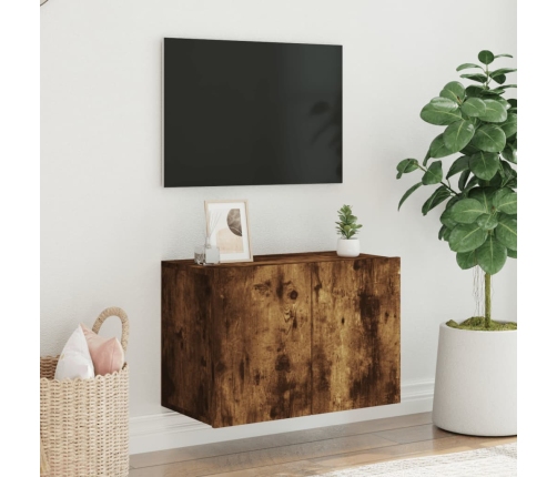 Mueble para TV de pared roble ahumado 60x30x41 cm