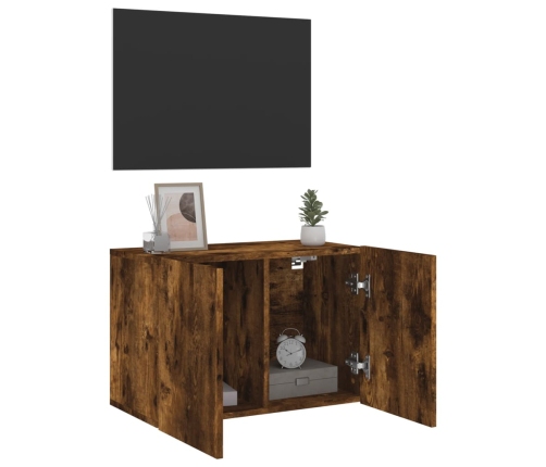 Mueble para TV de pared roble ahumado 60x30x41 cm