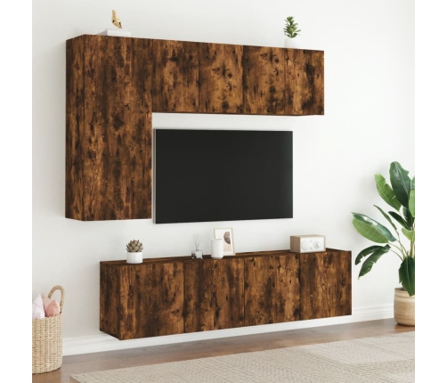 Mueble para TV de pared roble ahumado 60x30x41 cm