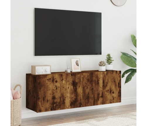 Muebles para TV de pared 2 unidades roble ahumado 60x30x41 cm