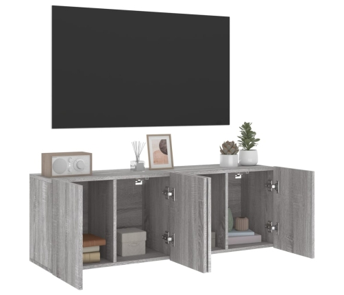 Muebles para TV de pared 2 unidades gris Sonoma 60x30x41 cm