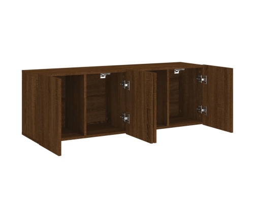 Muebles para TV de pared 2 unidades roble marrón 60x30x41 cm