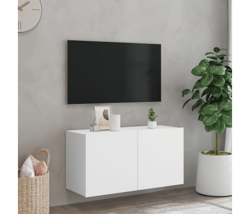 Mueble para TV de pared blanco 80x30x41 cm