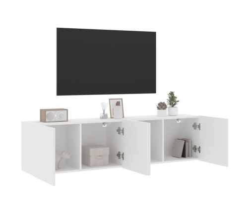 Muebles para TV de pared 2 unidades blanco 80x30x41 cm