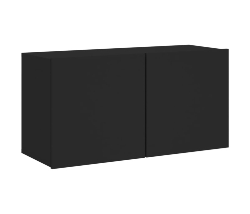 Mueble para TV de pared negro 80x30x41 cm