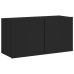 Mueble para TV de pared negro 80x30x41 cm