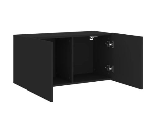 Mueble para TV de pared negro 80x30x41 cm