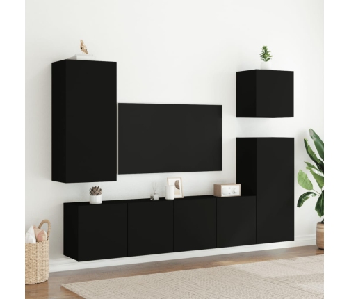 Mueble para TV de pared negro 80x30x41 cm