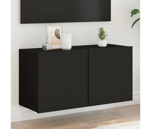 Mueble para TV de pared negro 80x30x41 cm