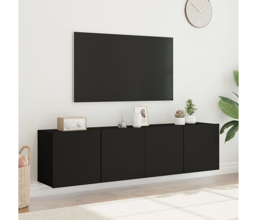 vidaXL Muebles para TV de pared 2 unidades negro 80x30x41 cm