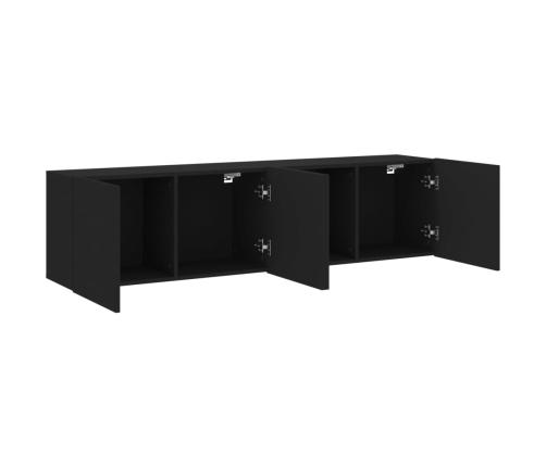 vidaXL Muebles para TV de pared 2 unidades negro 80x30x41 cm