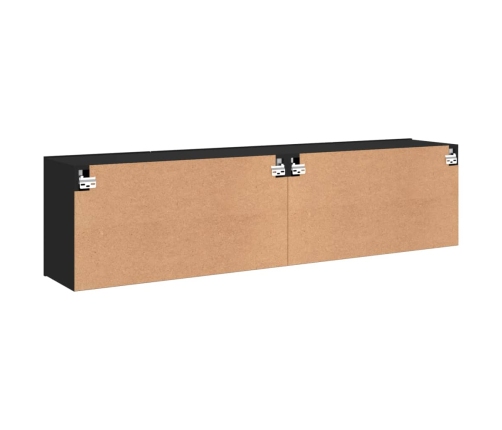 vidaXL Muebles para TV de pared 2 unidades negro 80x30x41 cm