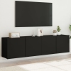 vidaXL Muebles para TV de pared 2 unidades negro 80x30x41 cm