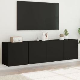 Muebles para TV de pared 2 unidades negro 80x30x41 cm