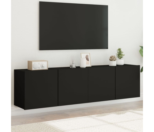 vidaXL Muebles para TV de pared 2 unidades negro 80x30x41 cm