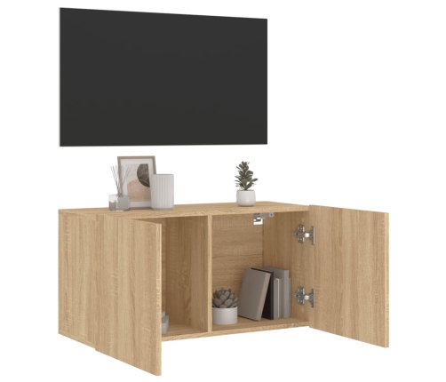 Mueble para TV de pared roble Sonoma 80x30x41 cm