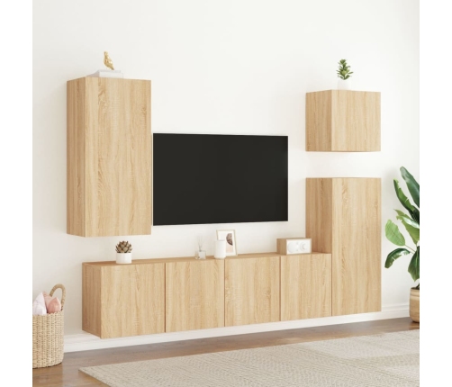 Muebles para TV de pared 2 unidades roble Sonoma 80x30x41 cm