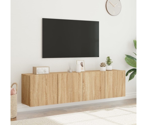 Muebles para TV de pared 2 unidades roble Sonoma 80x30x41 cm