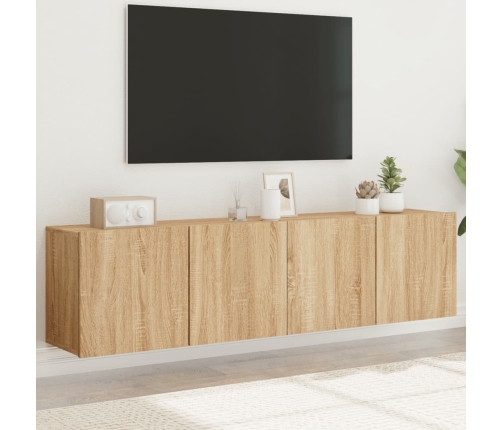 Muebles para TV de pared 2 unidades roble Sonoma 80x30x41 cm