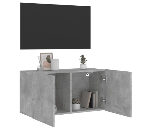 Mueble para TV de pared gris hormigón 80x30x41 cm