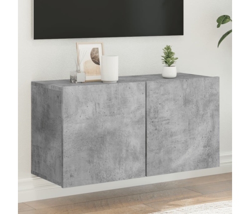 Mueble para TV de pared gris hormigón 80x30x41 cm