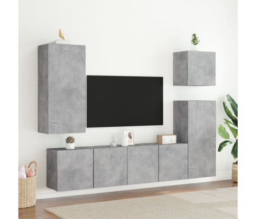 Muebles para TV de pared 2 unidades gris hormigón 80x30x41 cm