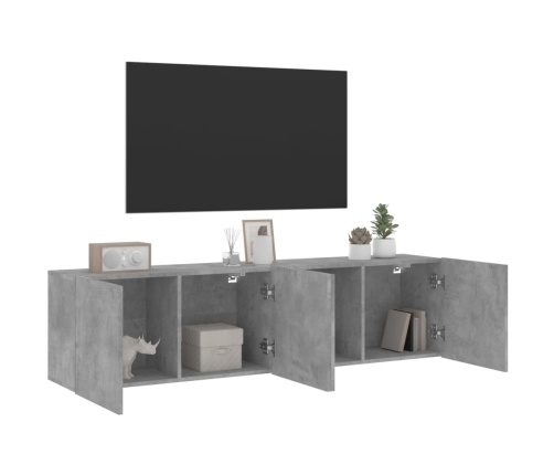 Muebles para TV de pared 2 unidades gris hormigón 80x30x41 cm