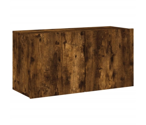 Mueble para TV de pared roble ahumado 80x30x41 cm