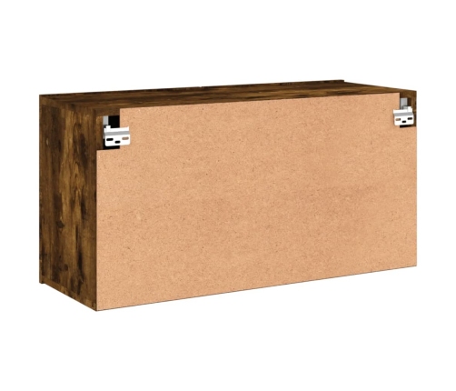 Mueble para TV de pared roble ahumado 80x30x41 cm